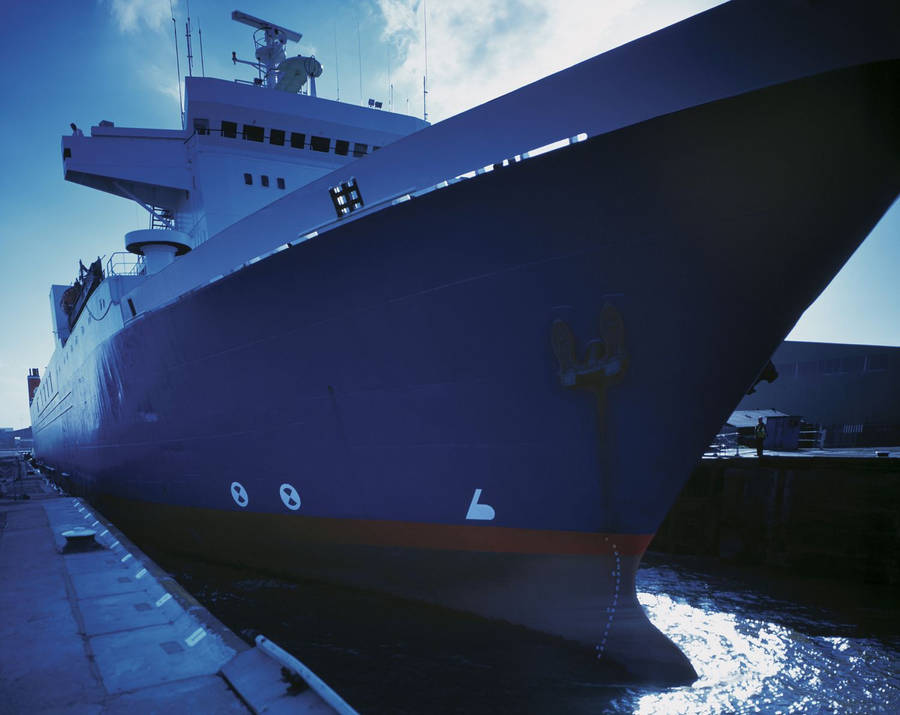 Big Boat At The Docks Wallpaper