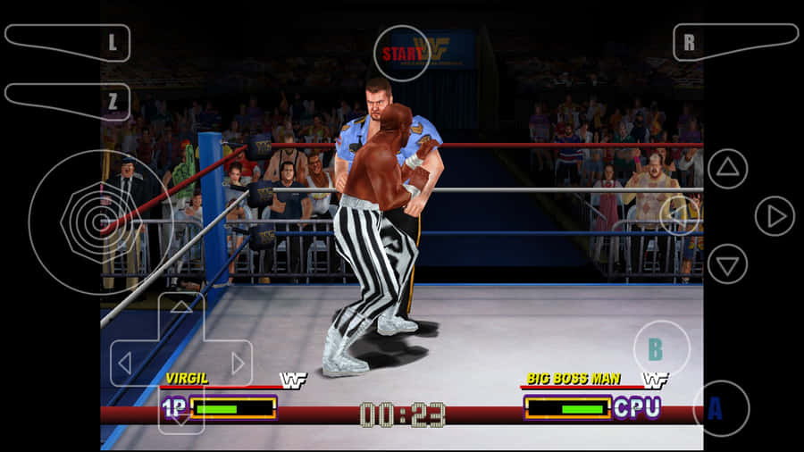 Big Boss Man Wrestling In Wwe Wallpaper