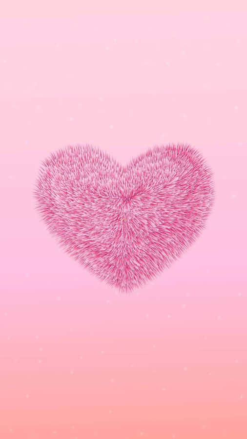 Big Fuzzy Pink Heart Iphone Wallpaper