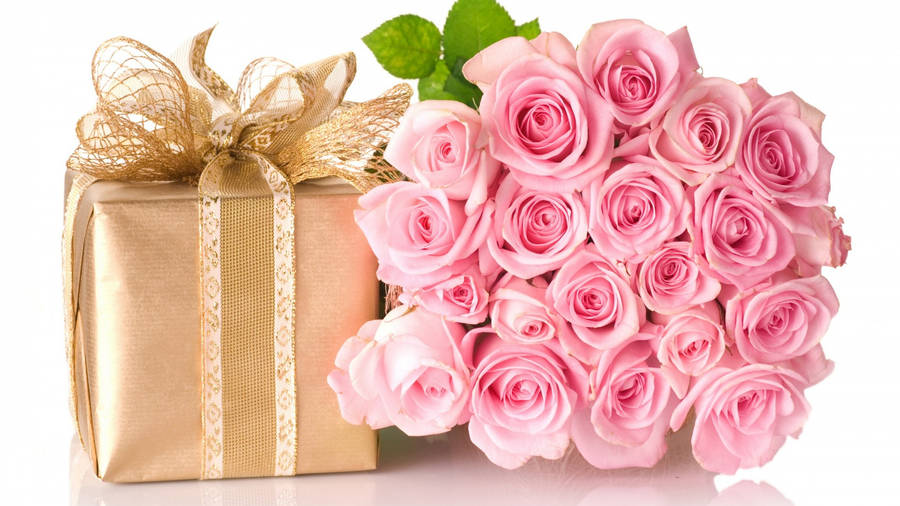 Big Rose Bouquet Happy Birthday Flower Wallpaper