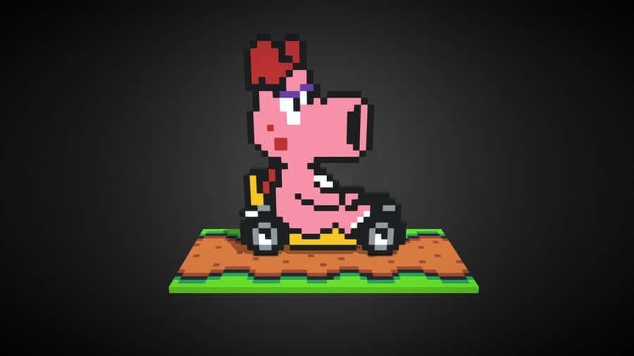 Birdo Posing Playfully In Front Of A Colorful Background Wallpaper