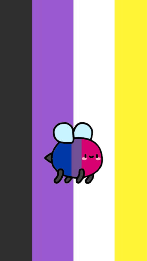 Bisexual Pride Bee Cartoon Wallpaper