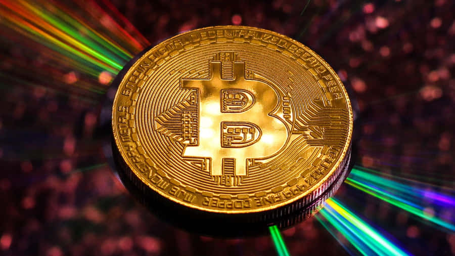 Bitcoin Digital Currency Lights Background Wallpaper