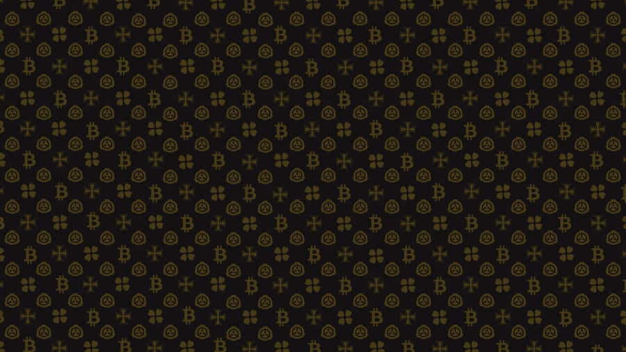 Bitcoin Pattern Dark Background Wallpaper