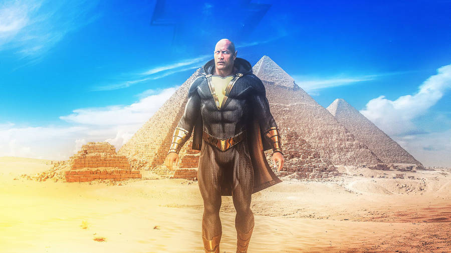 Black Adam Egyptian Pyramids Wallpaper