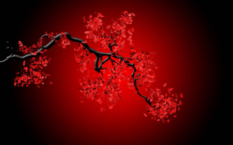 Black And Red Leaves On Branch Wallpaper