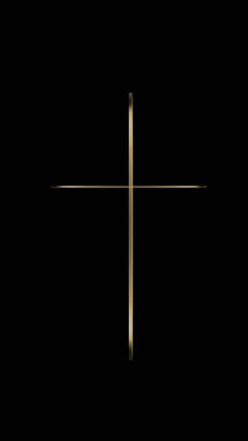 Black And Silver Minimalistic Cross Iphone Wallpaper