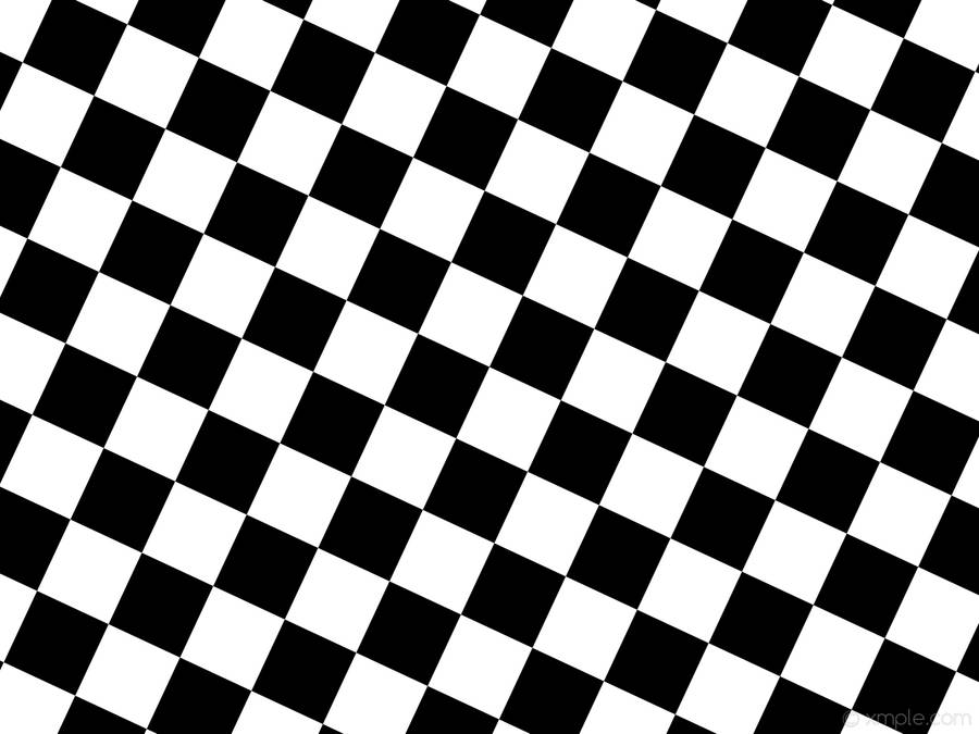 Black And White Aesthetic Diagonal Checkered Pattern Wallpaper