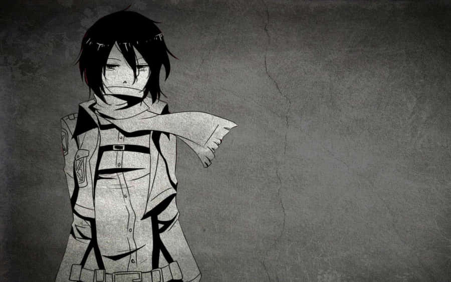 Black And White Anime Character Wallpaper