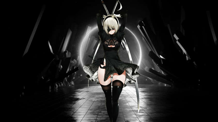 Black And White Anime Girl Wallpaper