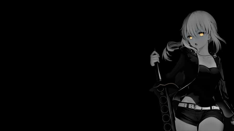 Black And White Anime Girl Wallpaper