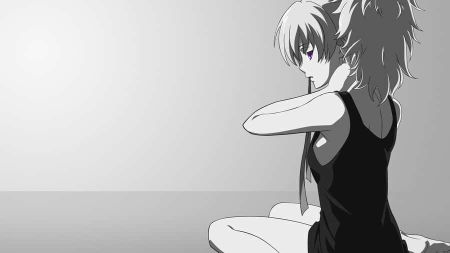 Black And White Anime Girl Wallpaper