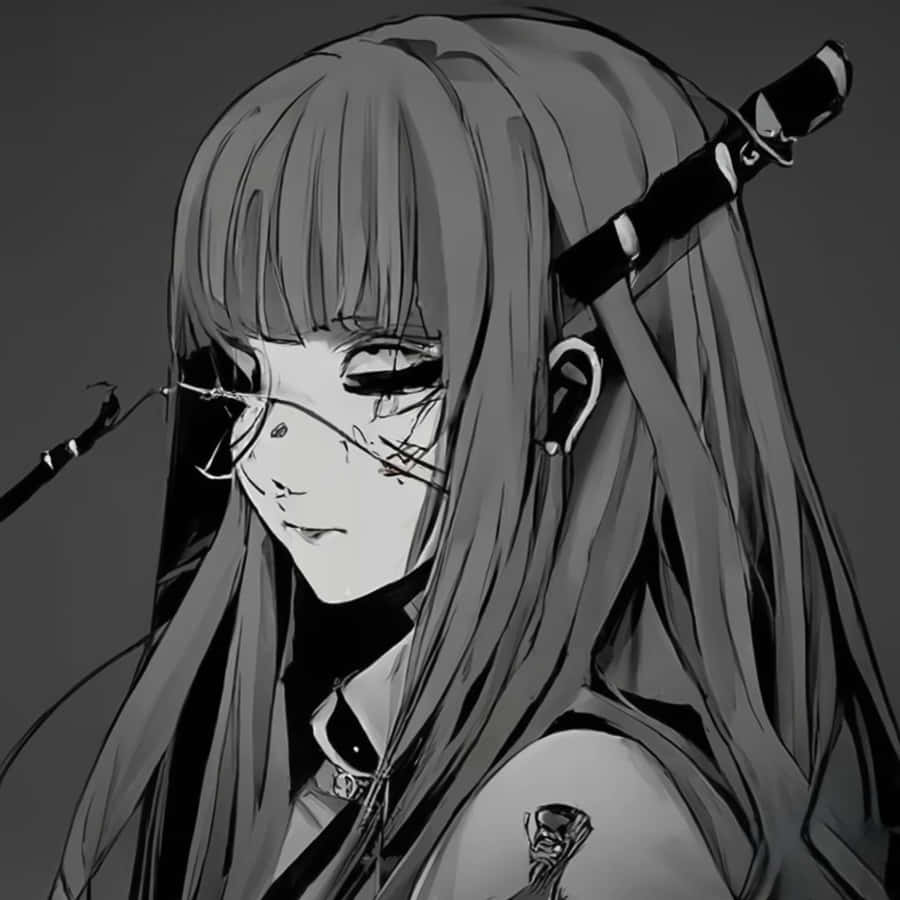 Black And White Anime Girl Wallpaper