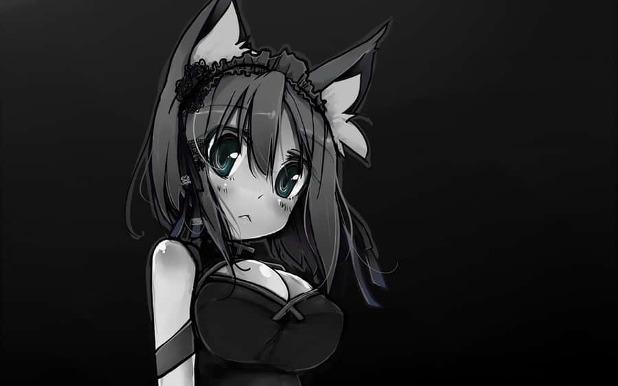 Black And White Anime Girl Wallpaper
