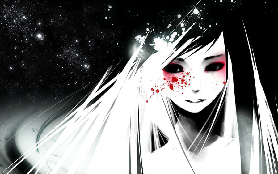 Black And White Anime Girl Wallpaper