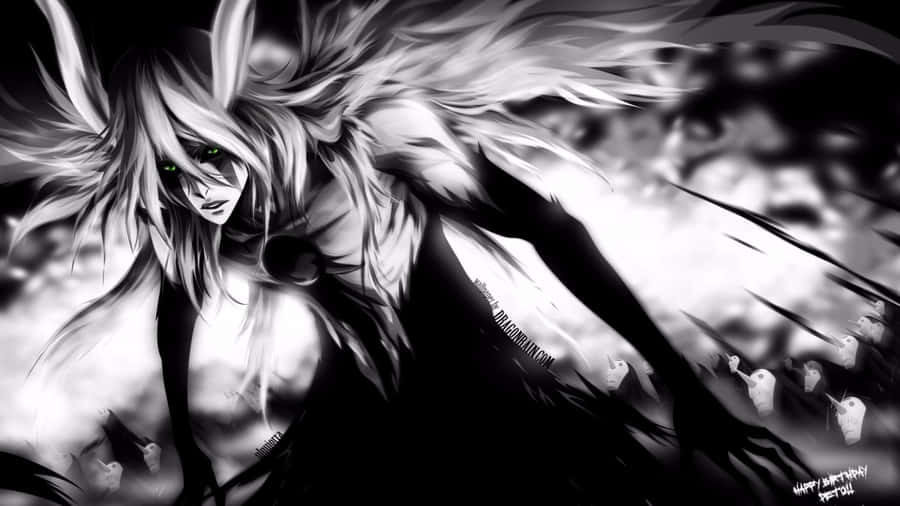 Black And White Anime Pfp Of Transformed Ulquiorra Wallpaper