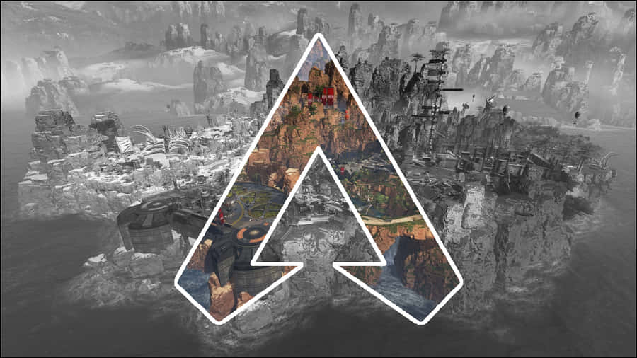 Black And White Apex Legends Logo Map Wallpaper