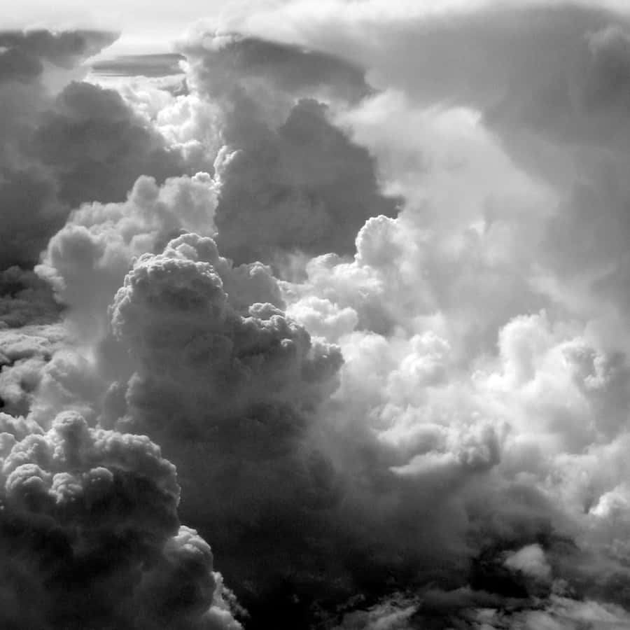 Black And White Cotton-like Cloud Wallpaper