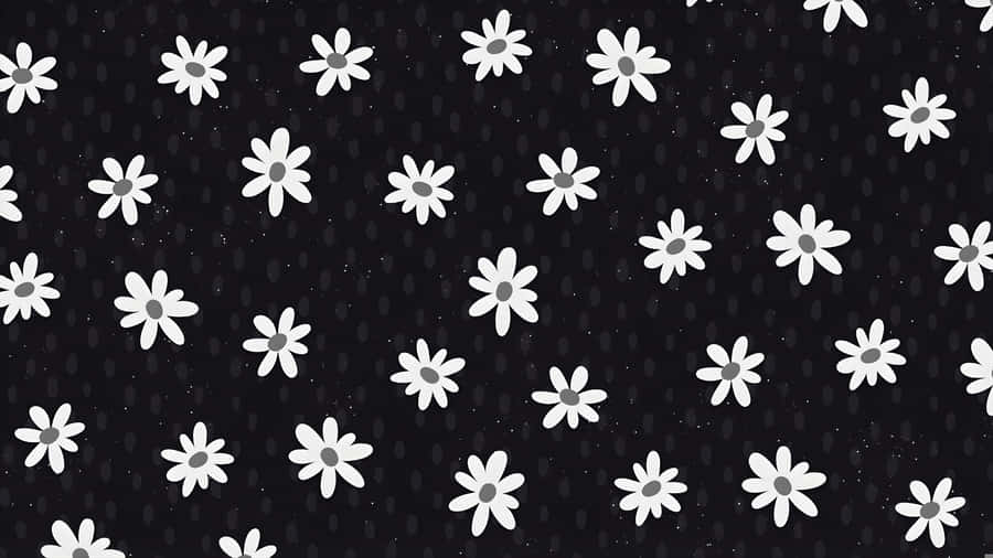 Black And White Floral Pattern Wallpaper