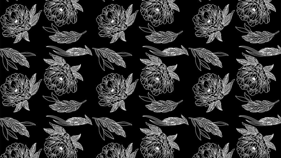 Black And White Floral Pattern Wallpaper
