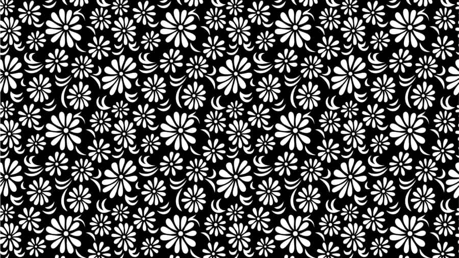Black And White Floral Pattern Wallpaper