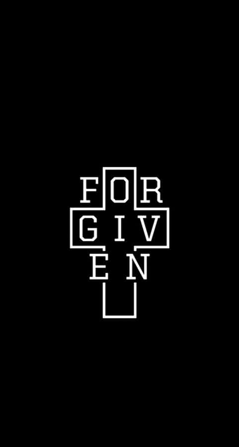 Black And White Forgiven Cross Iphone Wallpaper
