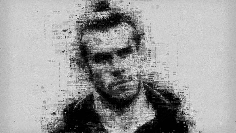 Black And White Gareth Bale Artwork Wallpaper