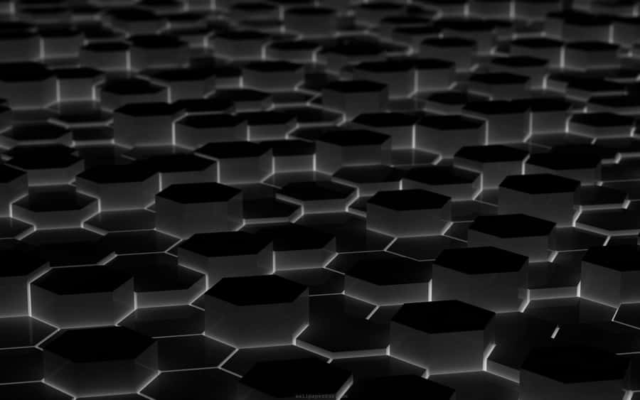 Black And White Hexagonal Background Wallpaper