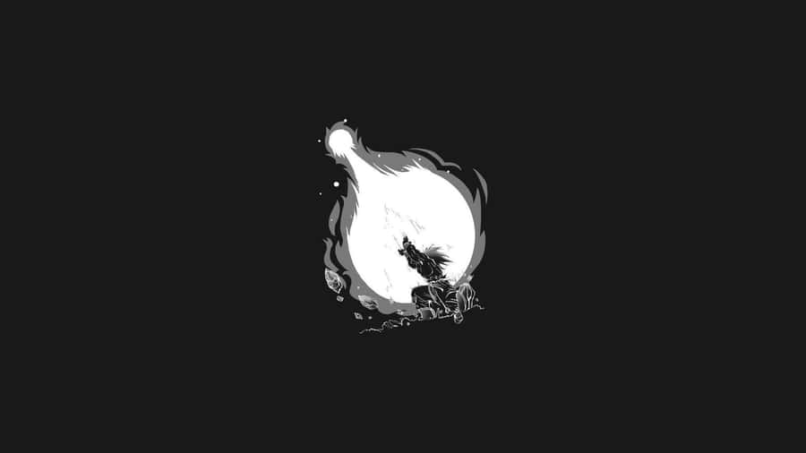 Black And White Pc Goku Kamehameha Wallpaper