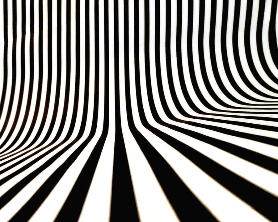 Black And White Striped Cool Optical Illusions Wall Wallpaper