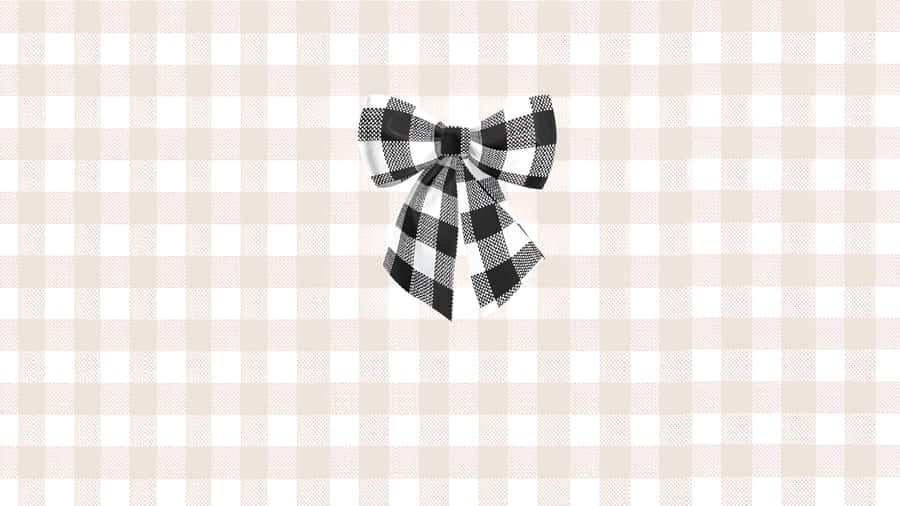 Black Bow On Plaid Background Wallpaper