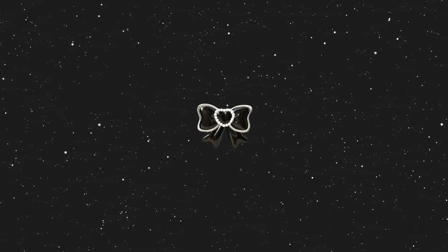 Black Bow On Starry Background Wallpaper