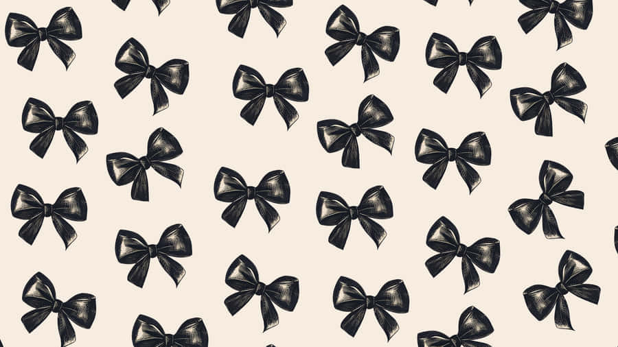 Black Bow Pattern Wallpaper