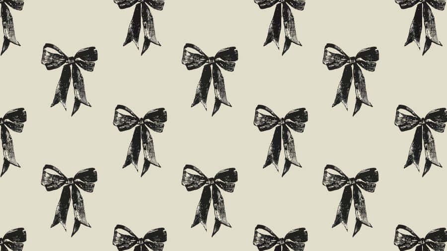 Black Bow Pattern Wallpaper