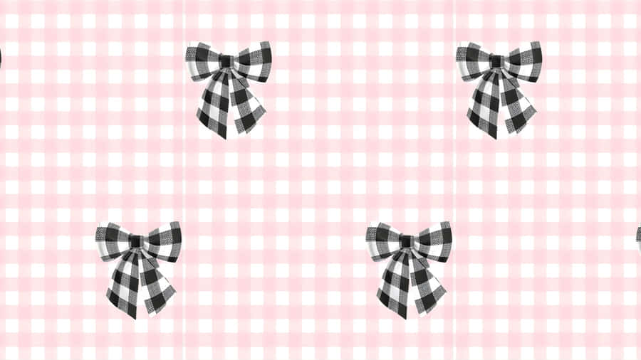 Black Bow Pattern On Pink Wallpaper