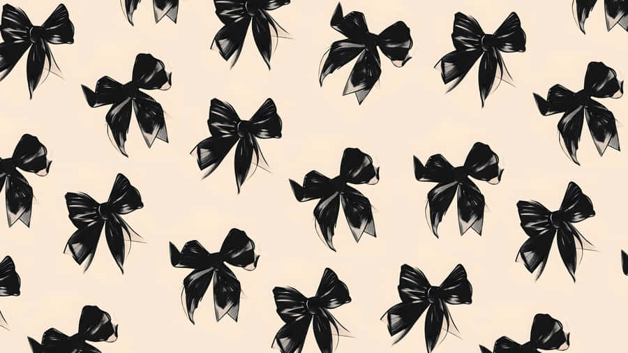 Black Bow Pattern Wallpaper