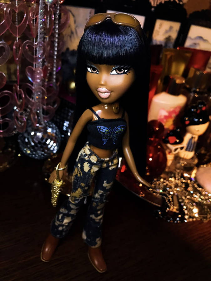 Black Bratz Dolls Partying Wallpaper