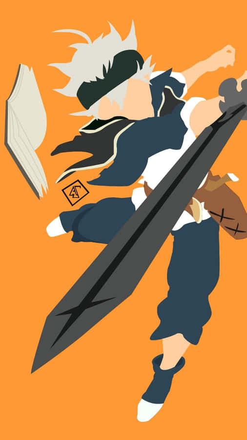 Black Clover Orange Minimalist Iphone Wallpaper
