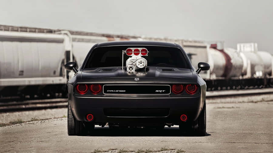 Black Dodge Challenger S R T Rear View Wallpaper