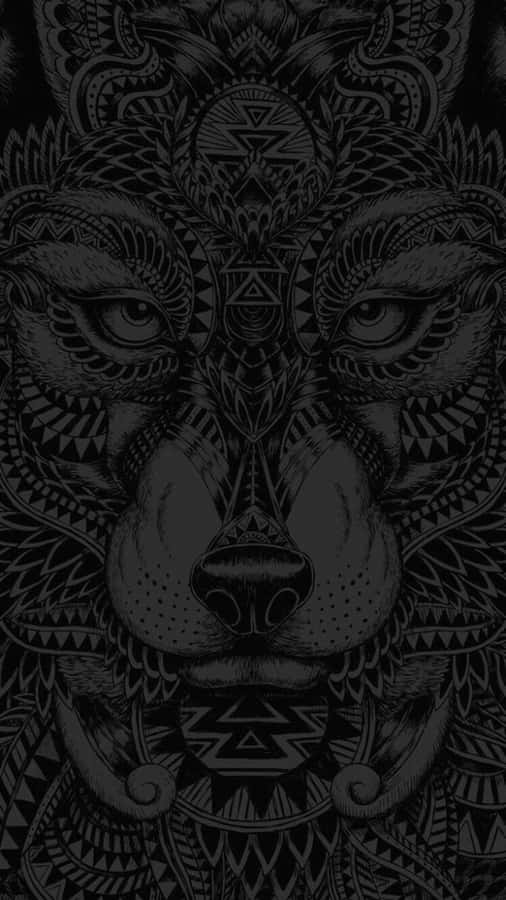 Black Dope Tribal Wolf Wallpaper