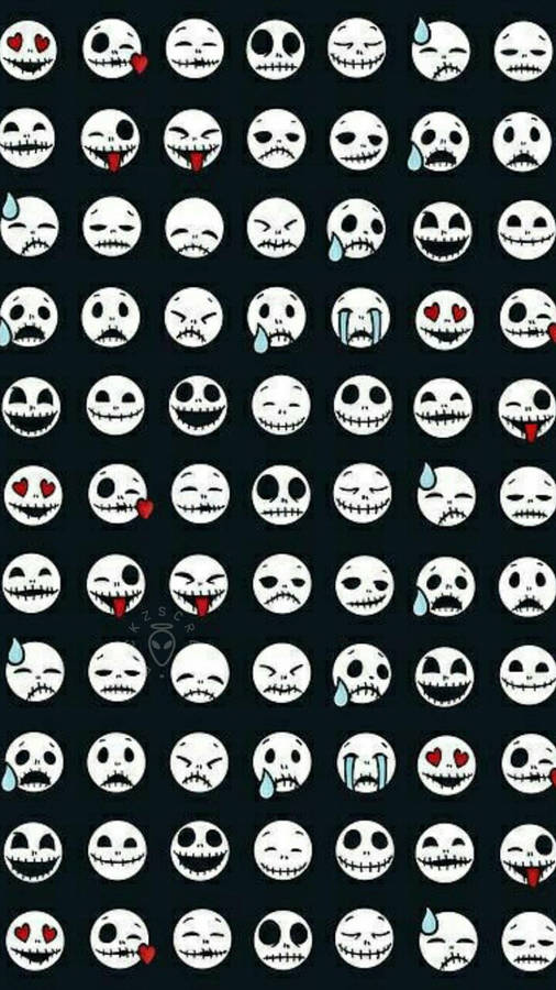Black Emoji Jack Halloween Wallpaper