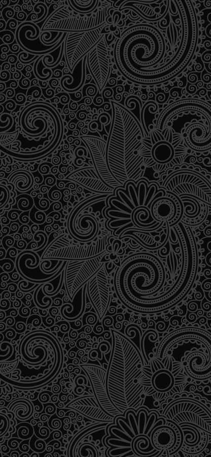 Black Floral Pattern Background Wallpaper