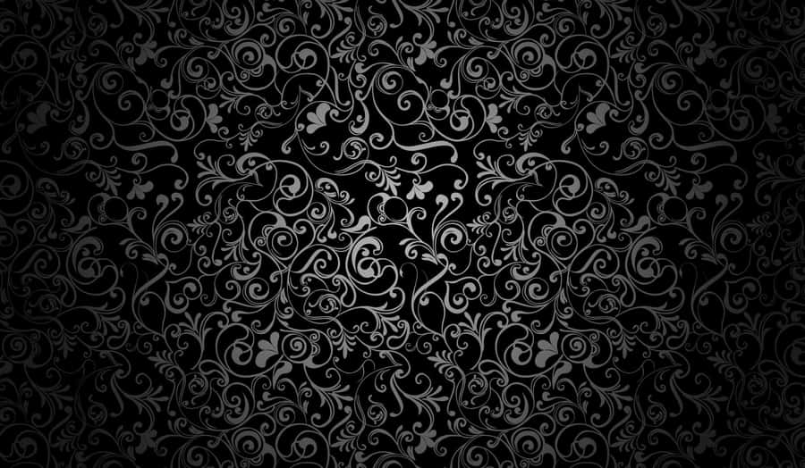 Black Floral Pattern Background Wallpaper