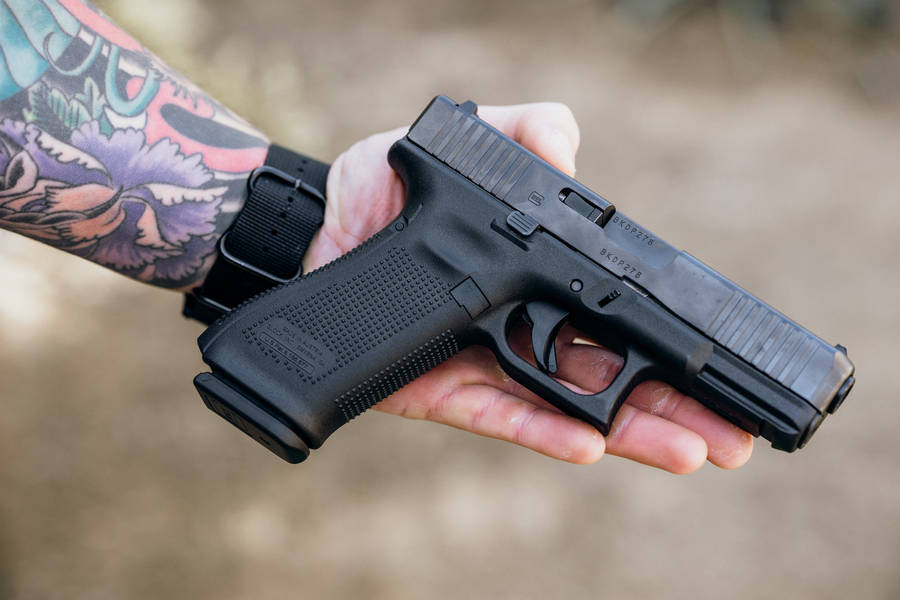 Black Glock 45 Pistol Wallpaper