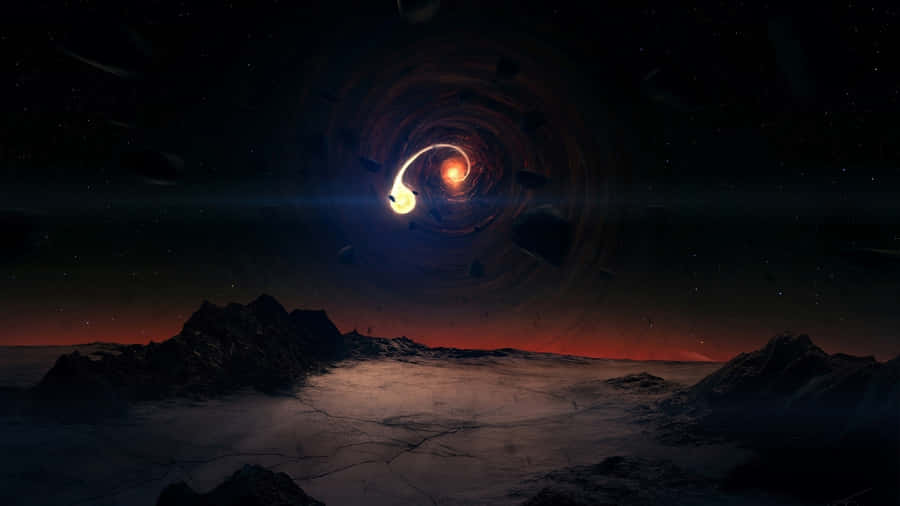 Black Hole Accretion Disk Scene Wallpaper