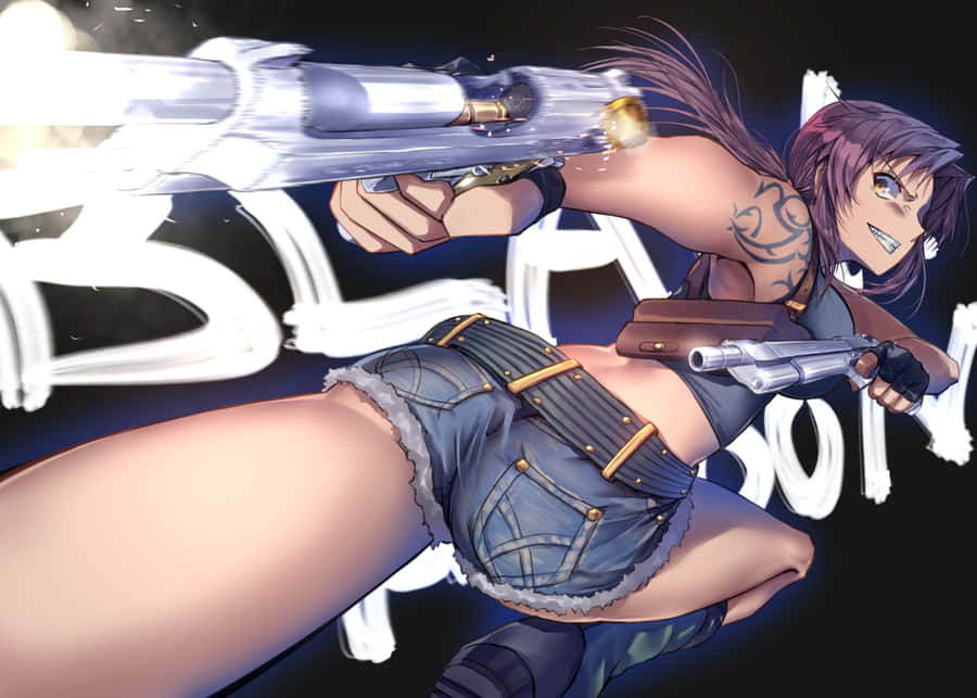 Black Lagoon Revy Action Pose Wallpaper