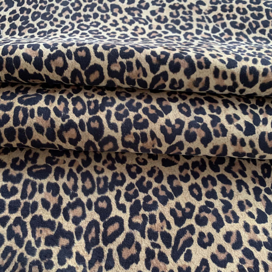 Black Leopard Print Fabric Texture Wallpaper