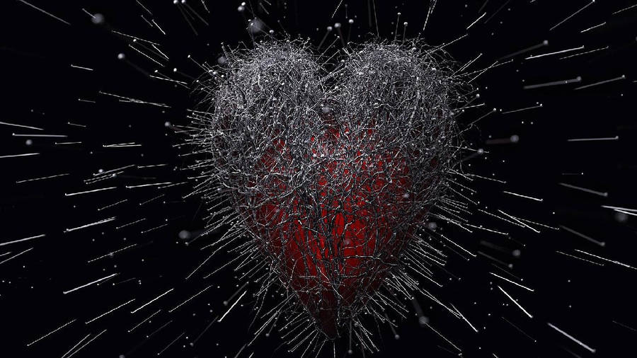 Black Love Thorn Heart Wallpaper