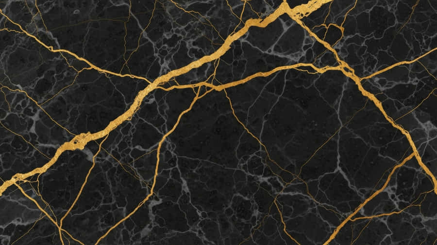 Black Marble With Gold Veins Wallpaper