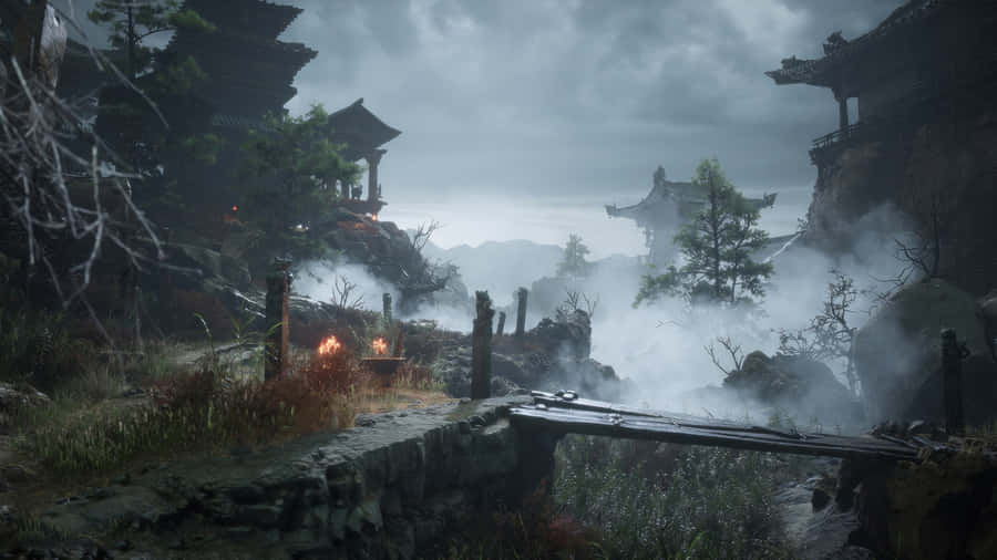 Black Myth Wukong Atmospheric Landscape Wallpaper